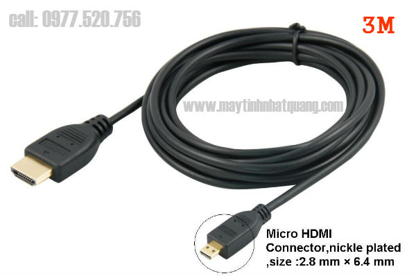 Cáp chuyển đổi Micro HDMI to HDMI dài 3m